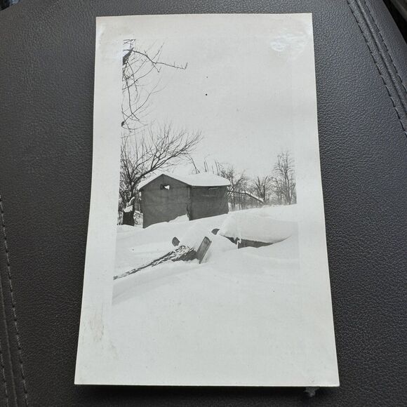 “Woodchopper’s Unfinished Labor” 1940 Vintge 3x5 Photo Snow Scene Gopher Film MN - Picture 1 of 4